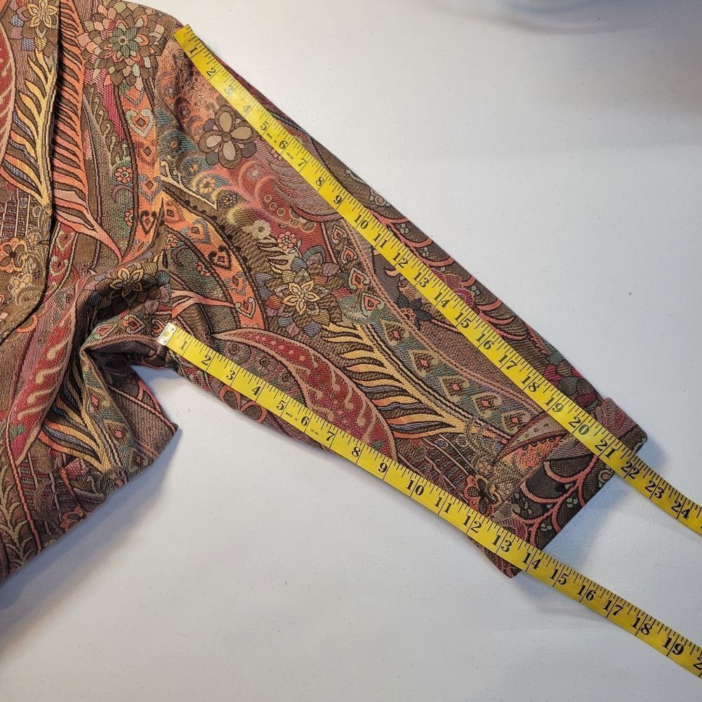 Blazer Smoking Jacket Swing Coat Jacquard Tapestry Abstract Paisley Vintage 80s - Picture 15 of 15